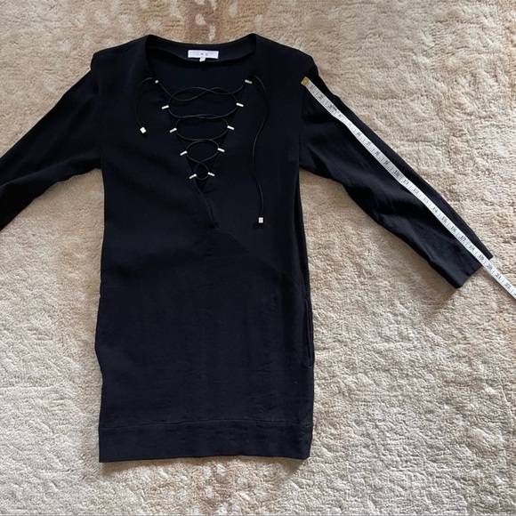 IRO Anicie Black Wool Blend Long Sleeve Mini Dress Size 34 - Picture 5 of 11